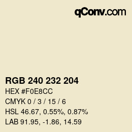 カラーコード: RGB 240 232 204 | qconv.com