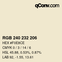 Color code: RGB 240 232 206 | qconv.com