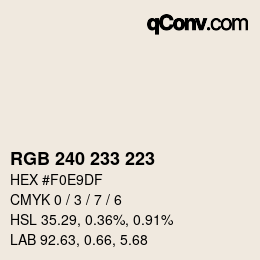 Código de color: RGB 240 233 223 | qconv.com