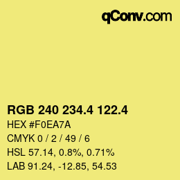 カラーコード: RGB 240 234.4 122.4 | qconv.com