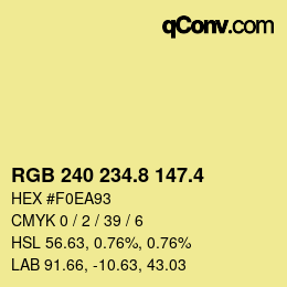 カラーコード: RGB 240 234.8 147.4 | qconv.com