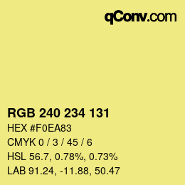 Farbcode: RGB 240 234 131 | qconv.com