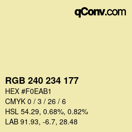Color code: RGB 240 234 177 | qconv.com