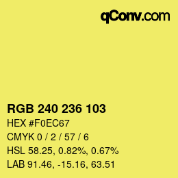 Color code: RGB 240 236 103 | qconv.com