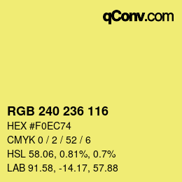 Color code: RGB 240 236 116 | qconv.com