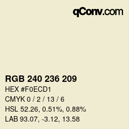 Código de color: RGB 240 236 209 | qconv.com