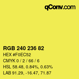 Color code: RGB 240 236 82 | qconv.com