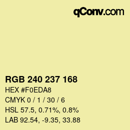 Color code: RGB 240 237 168 | qconv.com