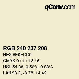 Color code: RGB 240 237 208 | qconv.com