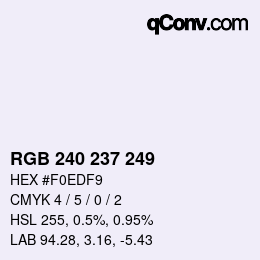Color code: RGB 240 237 249 | qconv.com