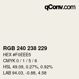 Código de color: RGB 240 238 229 | qconv.com