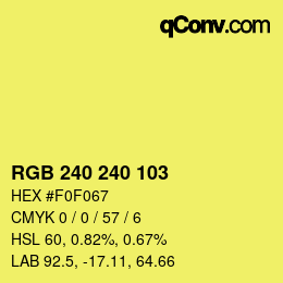 Color code: RGB 240 240 103 | qconv.com