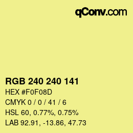 Color code: RGB 240 240 141 | qconv.com