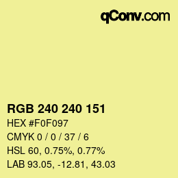 Color code: RGB 240 240 151 | qconv.com