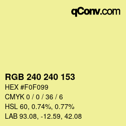 Color code: RGB 240 240 153 | qconv.com