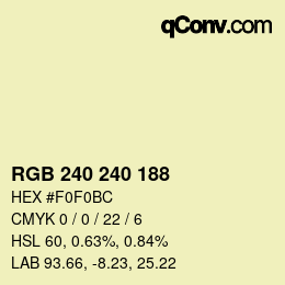 Color code: RGB 240 240 188 | qconv.com