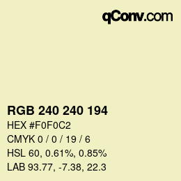 Color code: RGB 240 240 194 | qconv.com