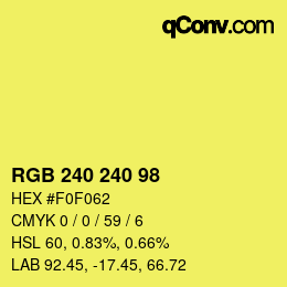 Color code: RGB 240 240 98 | qconv.com