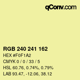 Color code: RGB 240 241 162 | qconv.com