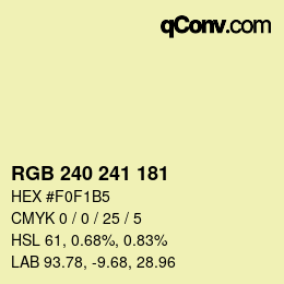 Color code: RGB 240 241 181 | qconv.com