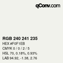 Color code: RGB 240 241 235 | qconv.com