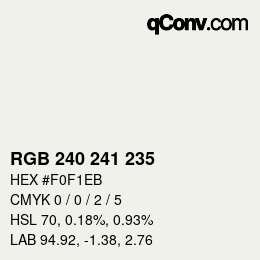Código de color: RGB 240 241 235 | qconv.com