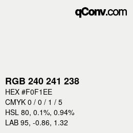 Color code: RGB 240 241 238 | qconv.com