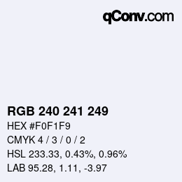 Color code: RGB 240 241 249 | qconv.com