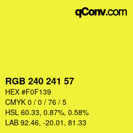 Color code: RGB 240 241 57 | qconv.com