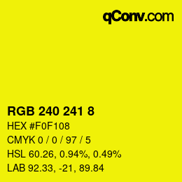 Color code: RGB 240 241 8 | qconv.com