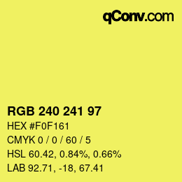 Color code: RGB 240 241 97 | qconv.com