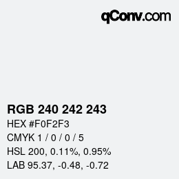 Color code: RGB 240 242 243 | qconv.com