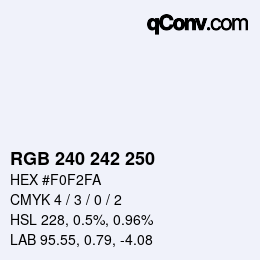 Color code: RGB 240 242 250 | qconv.com