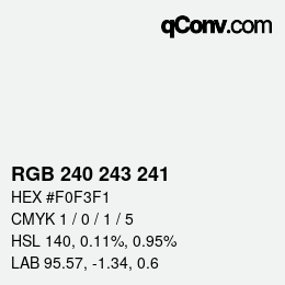 Color code: RGB 240 243 241 | qconv.com