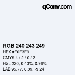 Color code: RGB 240 243 249 | qconv.com