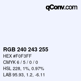 Código de color: RGB 240 243 255 | qconv.com