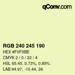 Color code: RGB 240 245 190 | qconv.com