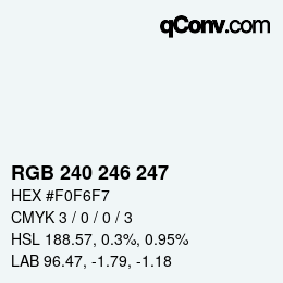 Color code: RGB 240 246 247 | qconv.com