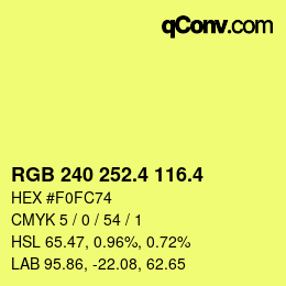 カラーコード: RGB 240 252.4 116.4 | qconv.com