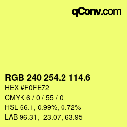カラーコード: RGB 240 254.2 114.6 | qconv.com