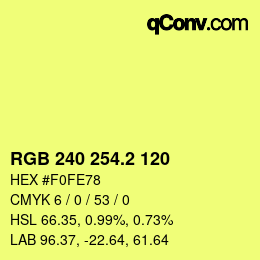 カラーコード: RGB 240 254.2 120 | qconv.com