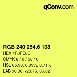 カラーコード: RGB 240 254.6 108 | qconv.com
