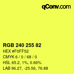 Color code: RGB 240 255 82 | qconv.com