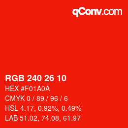 Color code: RGB 240 26 10 | qconv.com