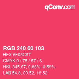 Color code: RGB 240 60 103 | qconv.com