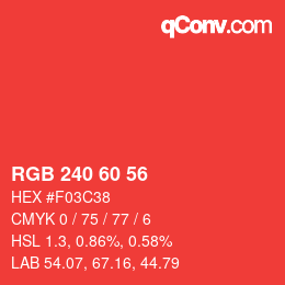 Color code: RGB 240 60 56 | qconv.com