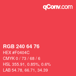 Color code: RGB 240 64 76 | qconv.com