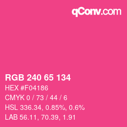 Color code: RGB 240 65 134 | qconv.com