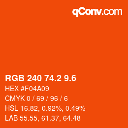 カラーコード: RGB 240 74.2 9.6 | qconv.com