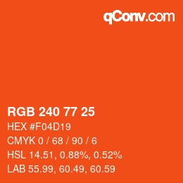 Farbcode: RGB 240 77 25 | qconv.com